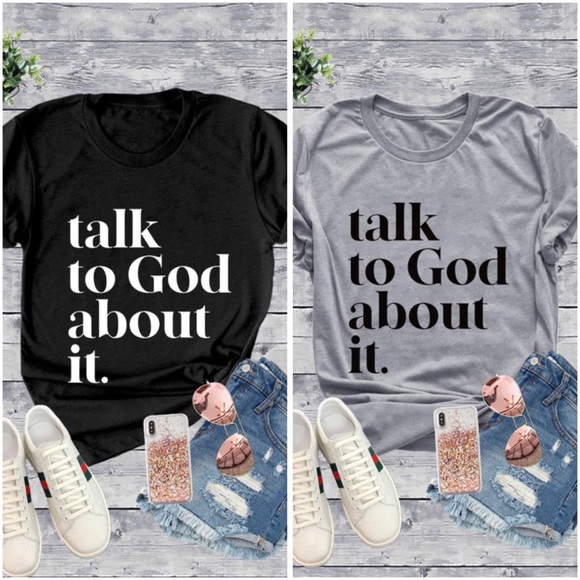 🆕Talk to God About It Tee in black - Picture 3 of 4